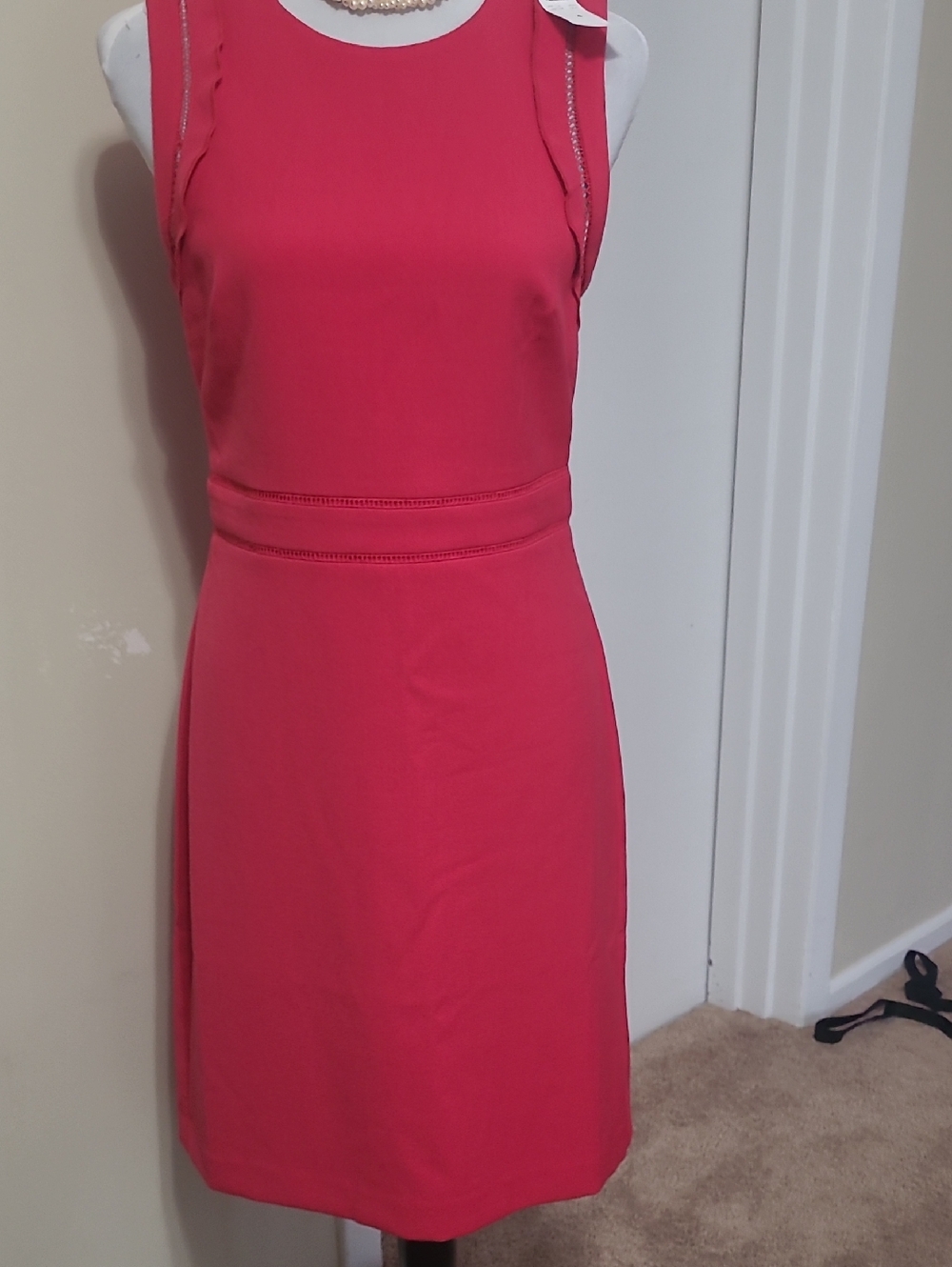 ANN TYLOR.  NEW WITH TAGSCoral Pink Sleeveless Sheath Dress.